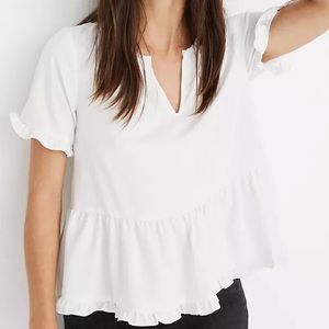 Madewell Peplum Top with Ruffle Detail
